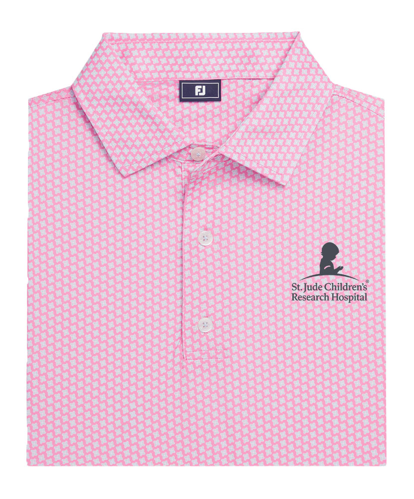 St. Jude FootJoy Houndstooth Geo Lisle Polo